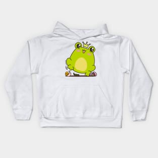 cute frog, kawaii frog cartoon Kids Hoodie